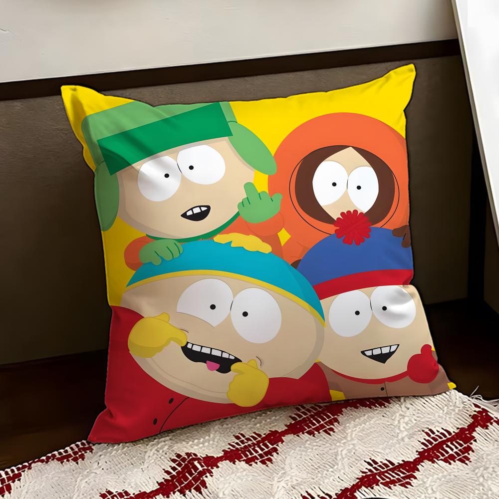 Cartoon Anime SSouth PPark Cushion Cover Reversible Soft Durable Pillow Cover Home Car MultiScene Use for Daily Comfort
