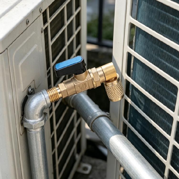 Шаровые краны R22 из латуни с углом 90 градусов для контроля перекрытия потоков Простая установка для зарядки кондиционеров Малые холодильные клапаны для ОВК
