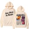 Худи с капюшоном для мужчин и женщин Anuel AA Real Hasta La Muerte, Хип-хоп, Ретро-стиль, Свитшот, Пуловер, Мода Харадзюку, Оверсайз
