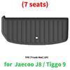 Tapis de sol et protection de coffre en TPE de haute qualité pour Jaecoo J8 Chery Tiggo 9, imperméables, anti-poussière, faciles à nettoyer