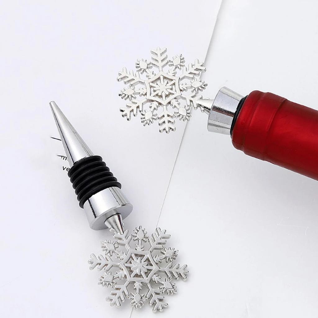 1pc Stainless Steel Red Wine Bottle Stopper, Snowflake Shaped Metal Bottle Stopper, Bar Accessory