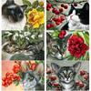 Новый 5D DIY алмазная живопись кошка цветок Алмазная вышивка животное вышивка крестиком полная круглая дрель домашний декор ручной художественный подарок