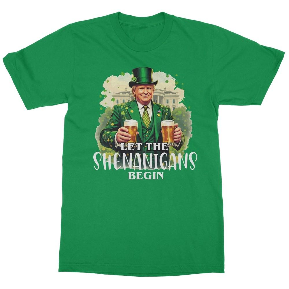 Let The Shenanigans Begin St Patricks Day Trump Beer Unisex T-Shirt