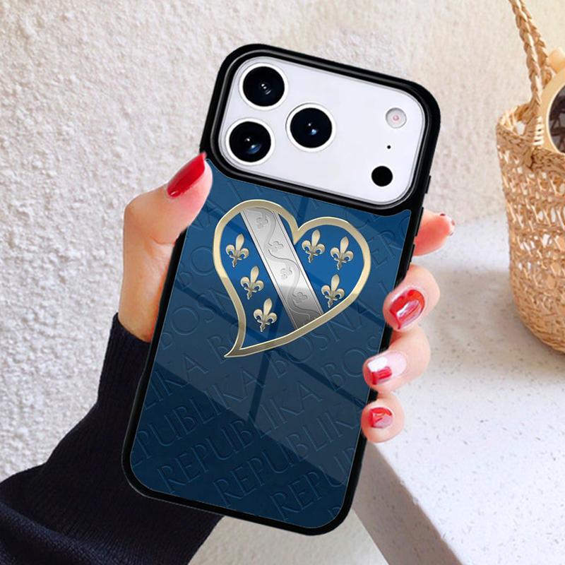 Bosna i Hercegovina Heart Phone Case For iPhone 17 Air 16 15 14 13 12 11 Pro Max Plus