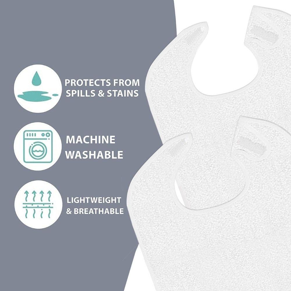Stain Resistant Adult Bibs Adjustable Saliva Towel Elderly Bib a Mess-Free Diet