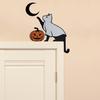 Halloween Door Topper Metal Cat Skull Witch Castle Halloween Door Wall Corner Decor Frame Sign Holiday Home Decoration