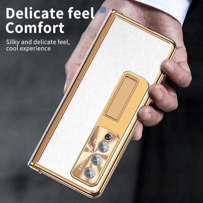 Покрытие Модный кожаный чехол с функцией подставки для Samsung Galaxy Z Fold 4 Fold4 Fold3 Fold 3 5g стеклянная пленка защитная крышка