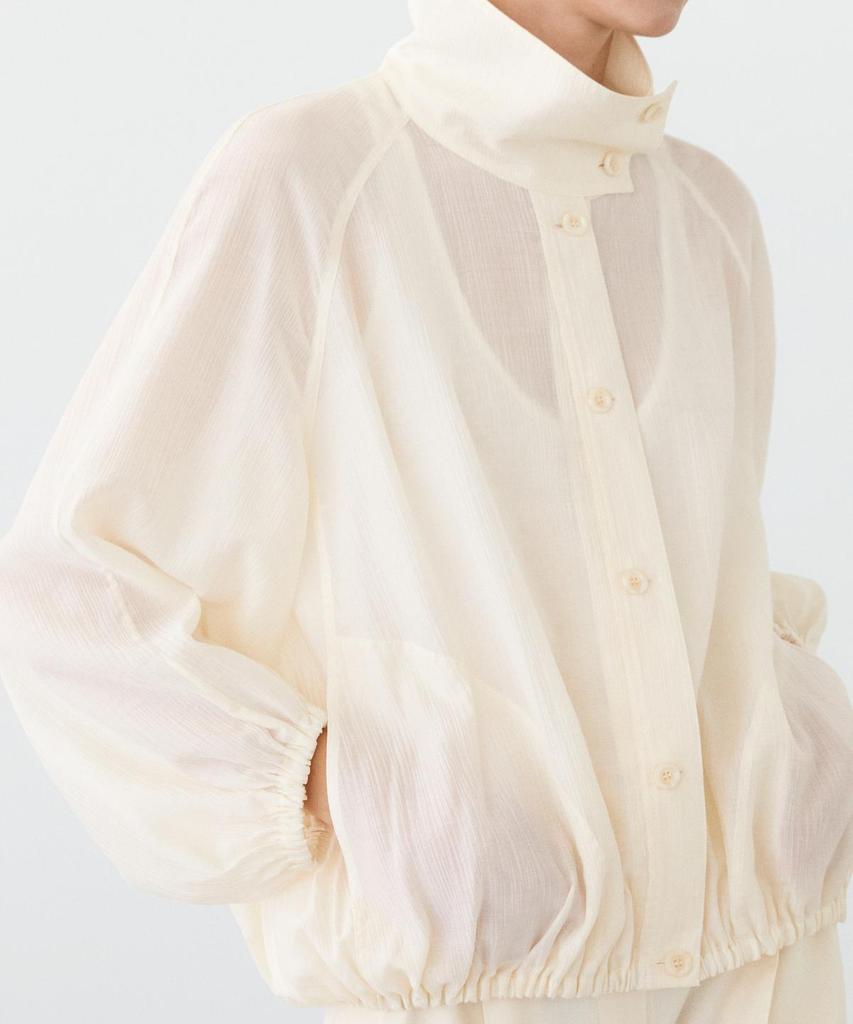 Massimo Dutti Puff Detail Fluid Overshirt