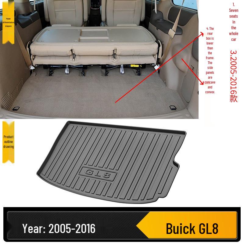 Buick GL8 Custom Коврик в багажник TPE Декор
