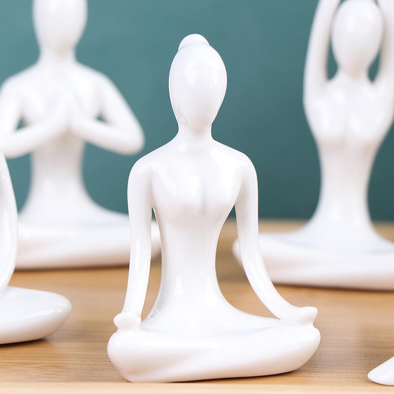 6 стилей медитация поза йоги Статуя Статуэтка Керамическая фигура йоги Декор Орнамент