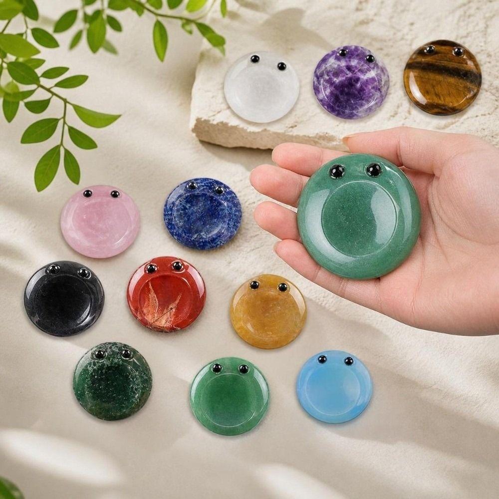 40mm Crystal Massage Stone Carved Groove Grooved Worry Stone Stress Relief Meditation