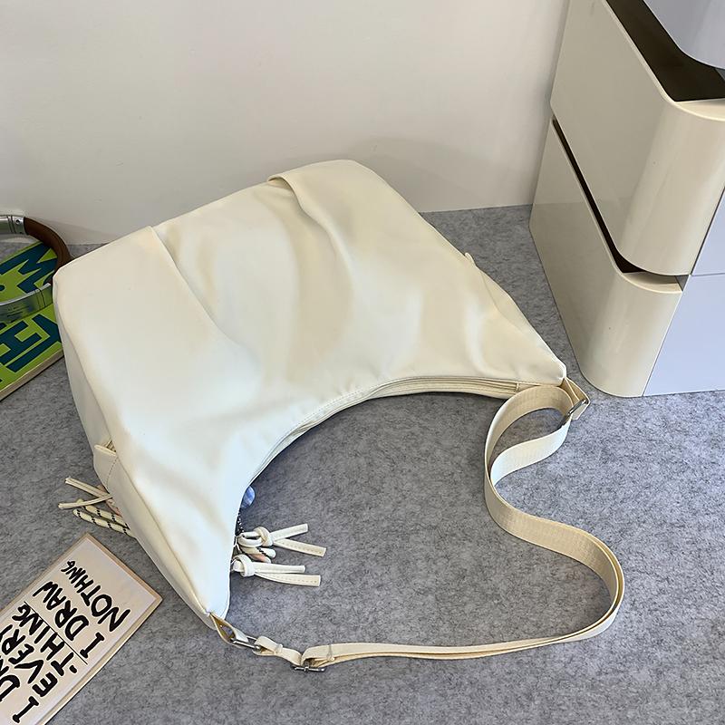 Женская сумка через плечо, большая вместимость, однотонная сумка-хобо