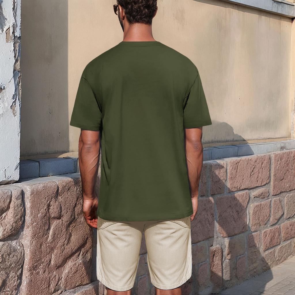 Мужская рубашка с воротником-стойкой и коротким рукавом, свободная рубашка для отдыха и отдыха, мужская