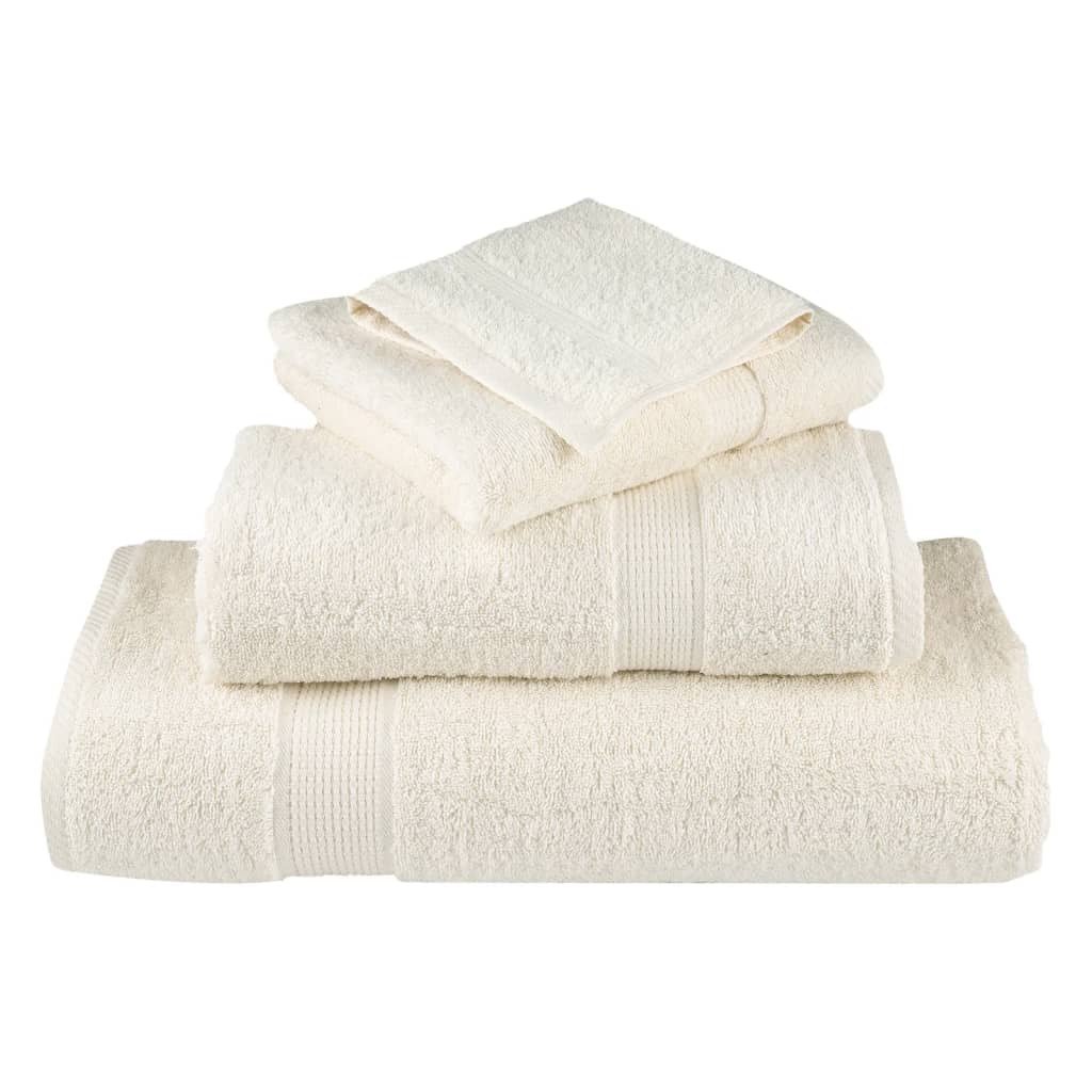 Vidaxl Ręczniki Premium Solund, 4 Szt., Kremowe, 100X200 Cm, 600 G/Cm²