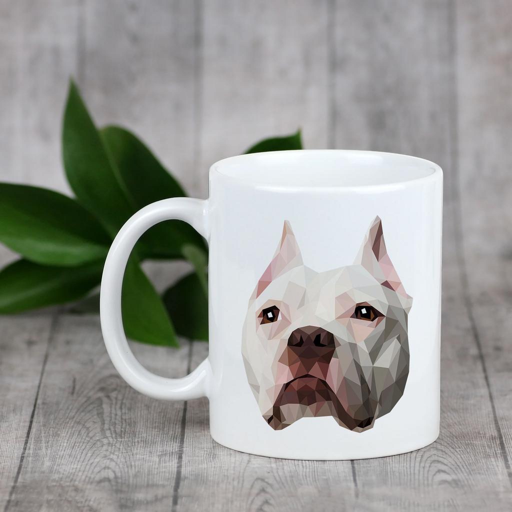 Amerykański Pitbulterier, Pit Bull, American Pit Bull Terrier, Pitbul, Apbt -Kubek Ze Zdjęciem I Napisem Geometryczny Pies Art-Dog