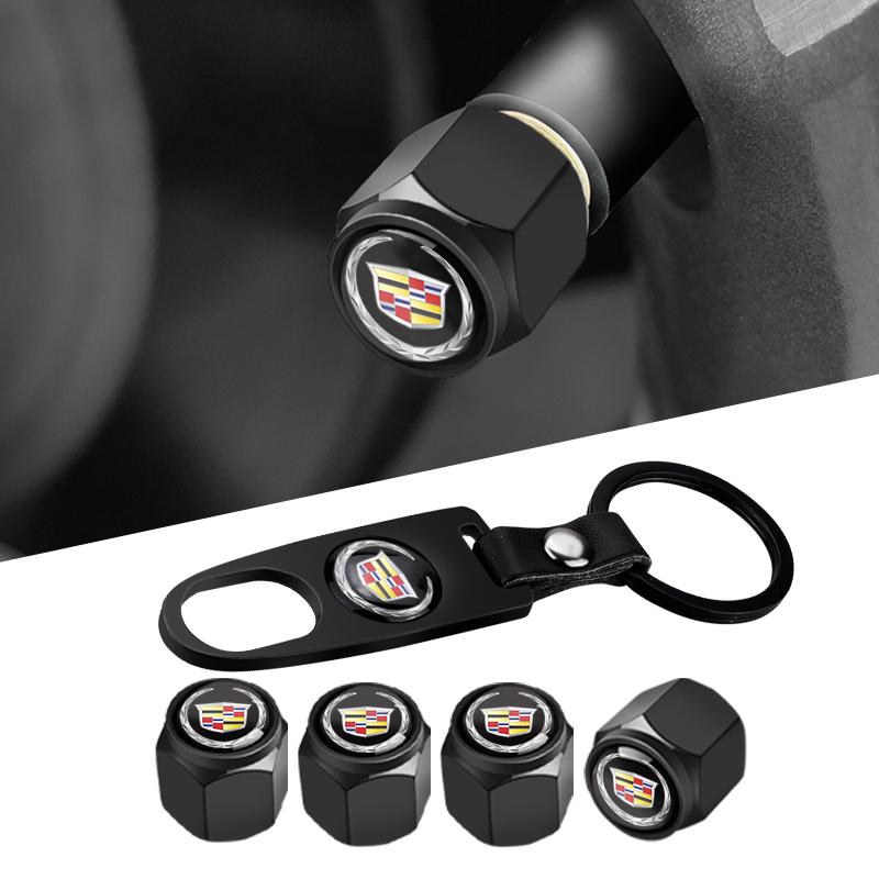 Car Keychain Keyring Tire Valve Cap Car Styling Accessories for Cadillac ATS BLS CT4 CT5 CTS EXT ESCALADE SRX XT4 SLR XTS