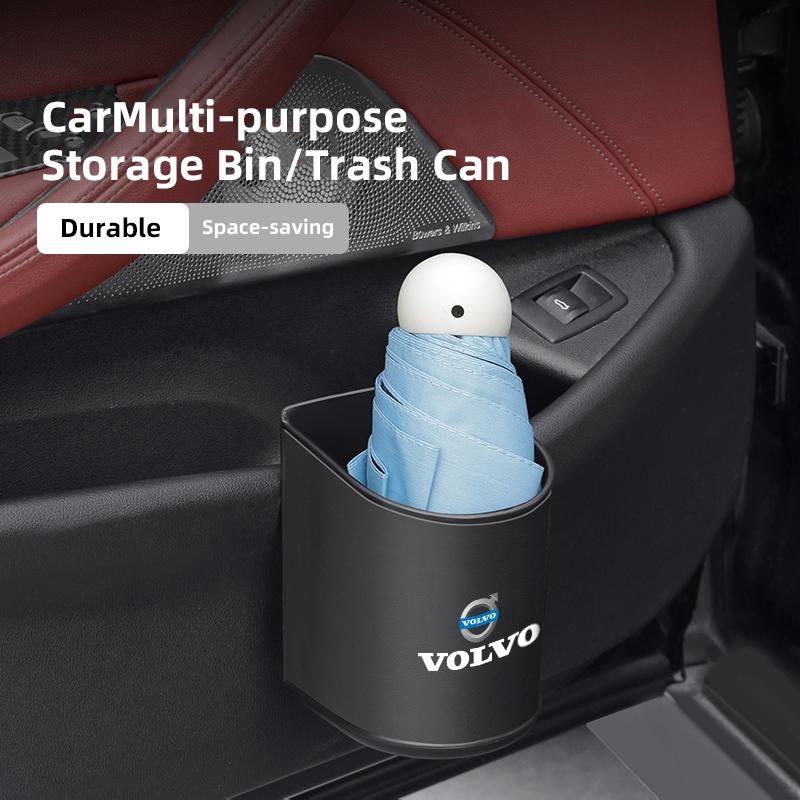 Car Door Side Storage Bin Foldable Storage Box Vehicle Leather Interior Storage Case Decorative For Volvo V60 V40 XC60 XC90 V70