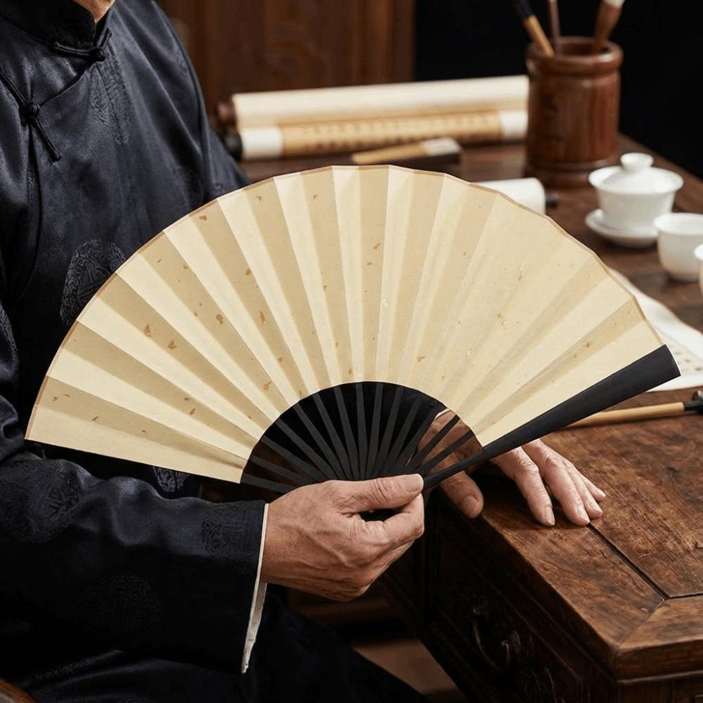 Handwritten Calligraphy Chinese Folding Fan Antique Style Hand Fan Decorative Fan  Photo Props