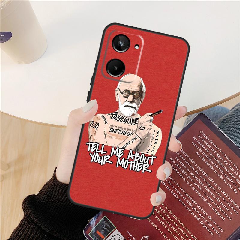 Чехол Сигмунд Фрейд для Realme C61 C67 C53 C55 C75 C51 C21Y C25S GT 6 6T 5 GT7 Pro 10 11 12 13 14 Pro Plus