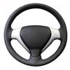 Черный искусственный кожаный чехол на руль автомобиля, сшитый вручную, противоскользящий для Honda Fit 2007-2008 Jazz 2005-2008