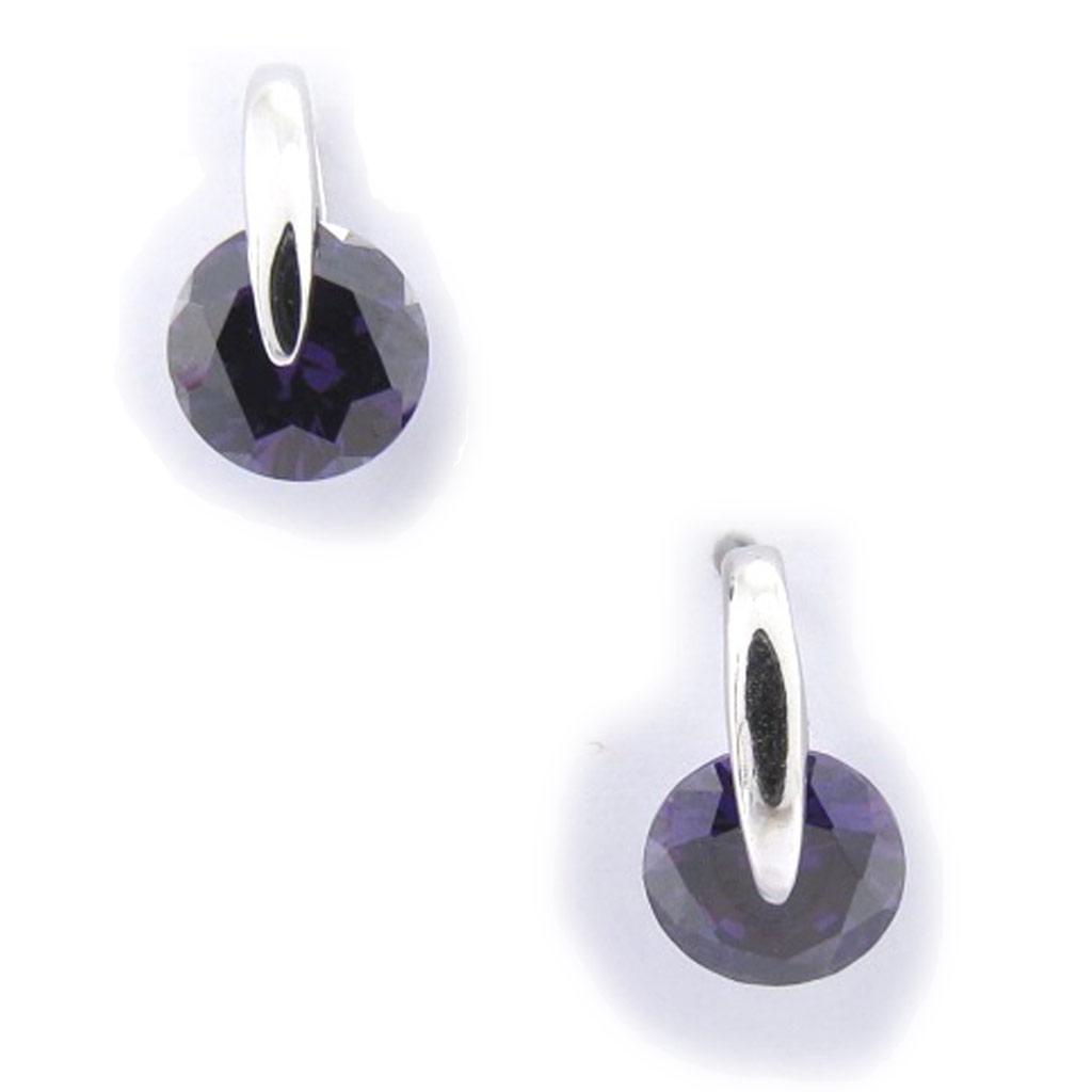 Les Trésors De Lily [J9531] - Silver 'Crystal' Amethyst Silver Earrings (rhodium-plated) - 10x6 Mm