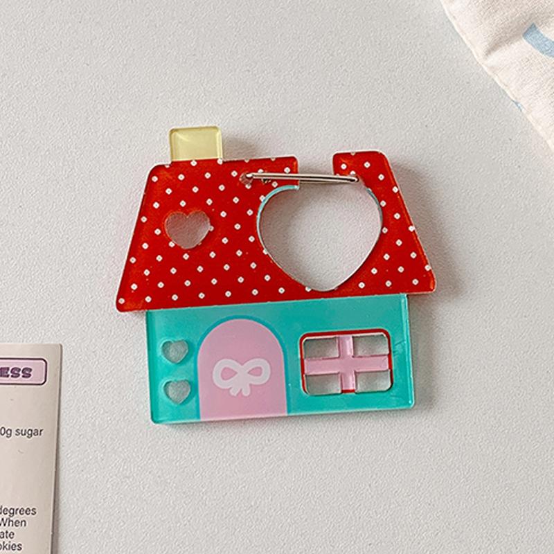 Акриловый мультяшный держатель для брелока в стиле инс, декор в форме дома, музыкальной ноты, яблока, для подвески на сумку, крючок для DIY, подвеска для ключей