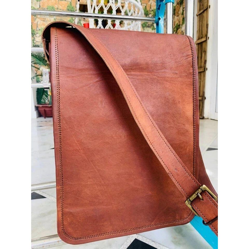 Мужская безопасная кожаная винтажная сумка-мессенджер для ноутбука ручной работы, портфель-сатчел