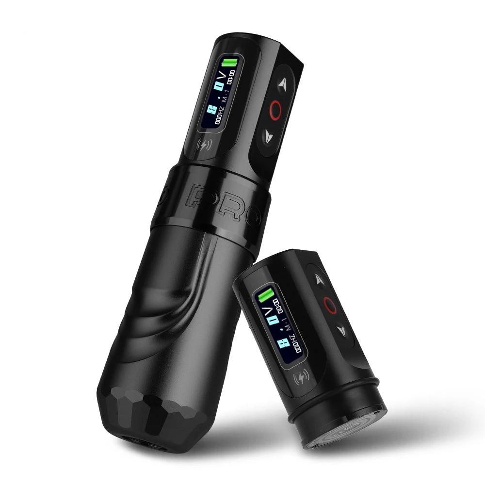 Беспроводная машина для тату-ручки MAX PRO, бесщеточный двигатель, две батареи со светодиодным дисплеем, инструменты для перманентного макияжа