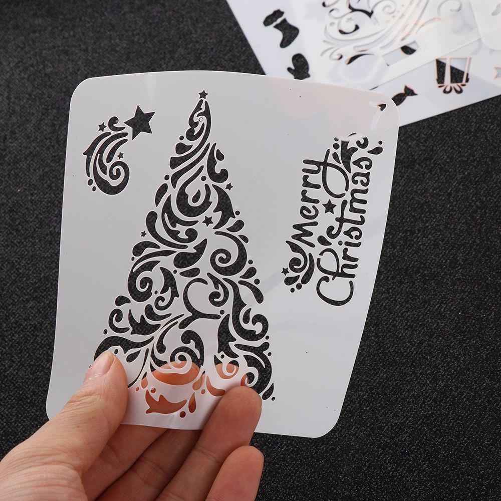 Многослойная бумага, картон, настенная живопись, цветочный шаблон, тиснение, скрапбукинг, рождественские полые трафареты