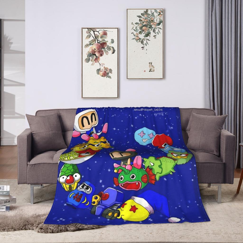 Baikinman Anime Flannel Blanket Soft Durable Throw Blanket for Living Room Picnic Novelty Bedspread Sofa Bed Cover