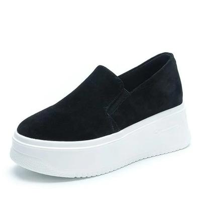 Мода 8 см Натуральная кожа Осень Весна Платформа Клиновидная подошва Балетки Дышащие Кроссовки Массивные Повседневные Женские Лоферы Мокасины Обувь