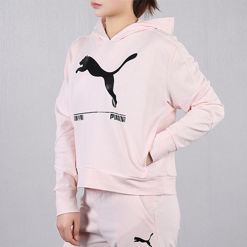 Puma Повседневный спортивный дышащий пуловер с капюшоном, женские топы, розовый 582780-17
