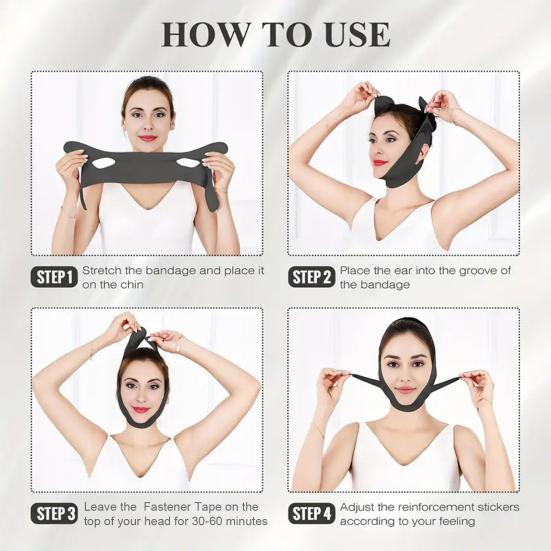 V Line Lifting Strap Face-slimming Mask Adjustable Chin Strap Jawline Shaper Breathable Jaw Strap for Sleeping