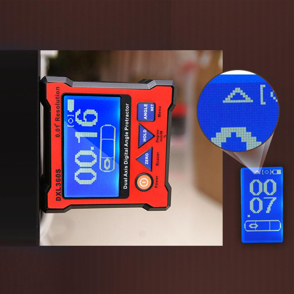 Digital Angle Finder Protractor 0.01 degrees  Resolution Angle Gauge Dual Axis Level with Backlight Woodworking