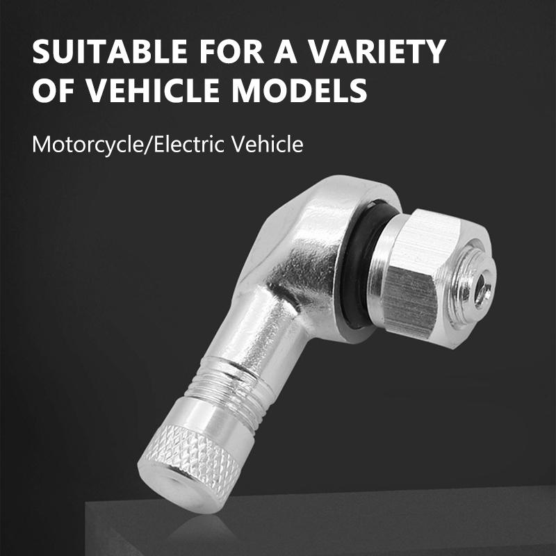 SEAMETAL 1PC Aluminum Alloy Motorcycle Tyre Valve Rim 90 Degree Motorcycle Wheel Tire Tubeless Valve Stems Rim Wheel Air Cover