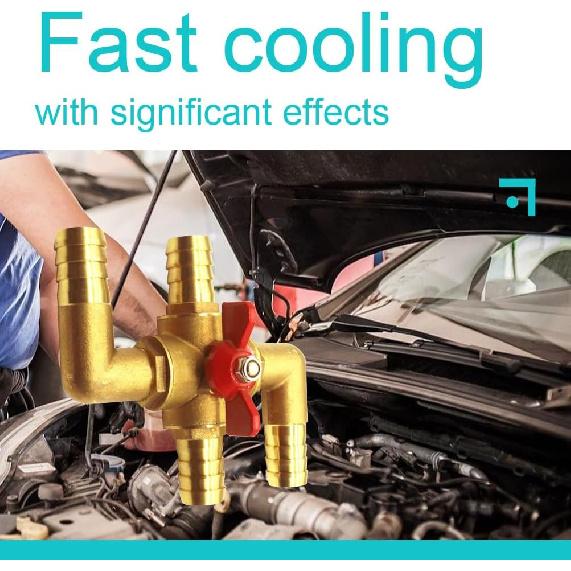 4-way Automobile Heating Water Valve, Brass Automotive Integrated Manual Control Valve, Heater Core Bypass 5/8in