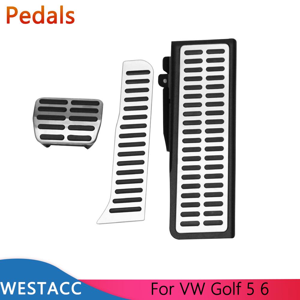 Чехол на педали автомобиля для VW Golft 5 6 Tiguan Touran для Skoda Octavia A5 LHD из нержавеющей стали, педаль акселератора, газовый тормоз, сцепление