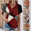 Summer Tops For Women Pattern For Women V-Neck Short Sleeve Comfy Womens Tops Oversized Tshirts