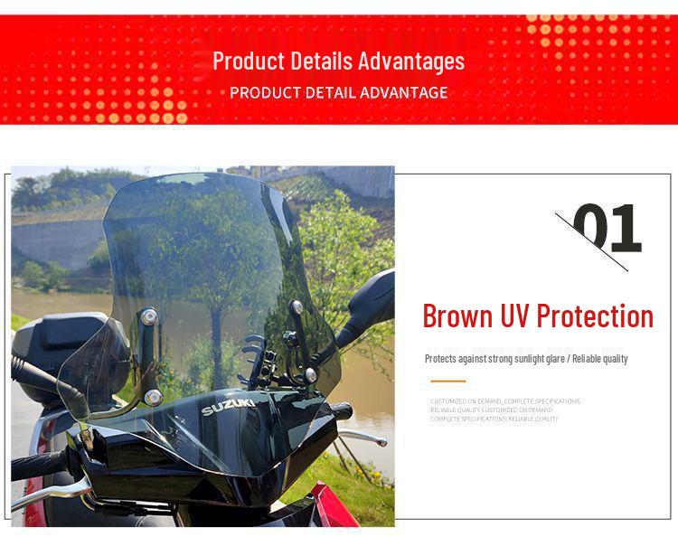 E5G Подходит для мотоцикла-скутера Suzuki UY125 Ветровое стекло Передний щиток