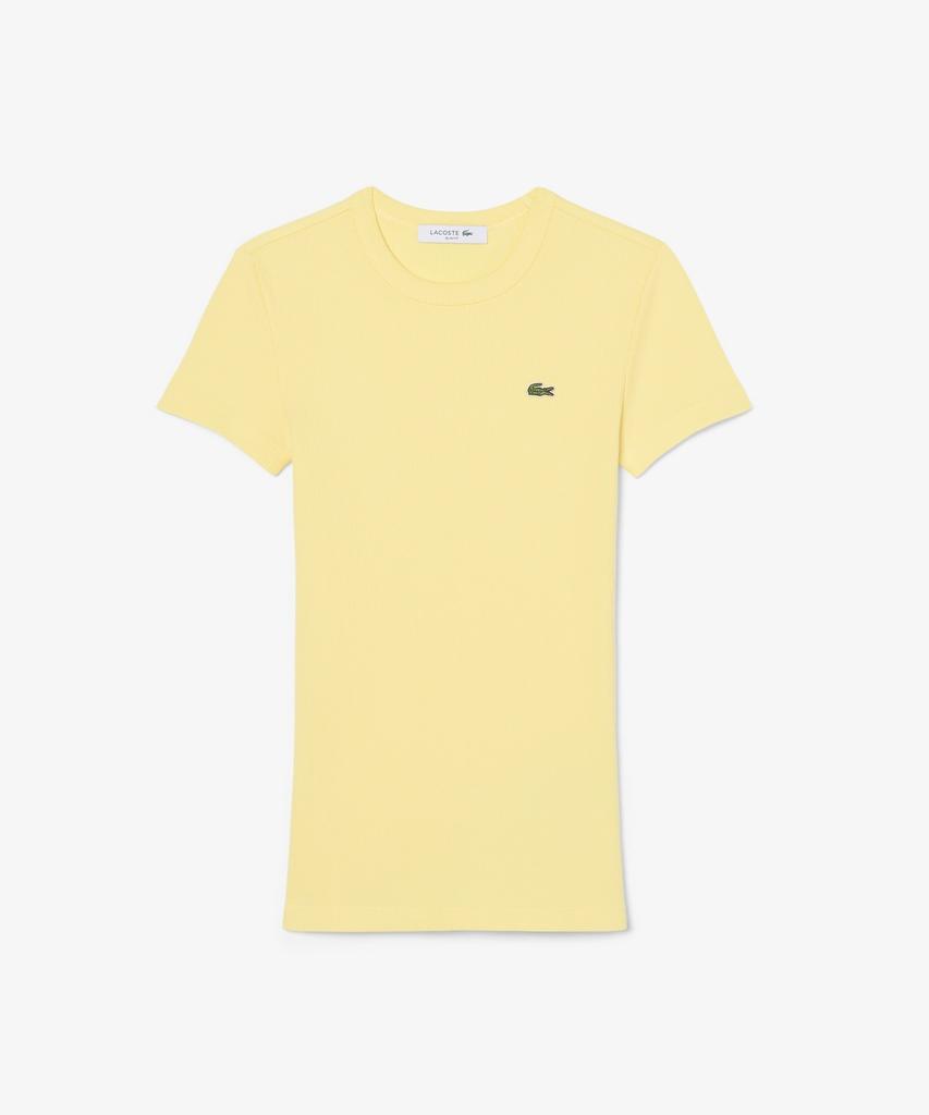 LACOSTE Женская облегающая футболка с коротким рукавом в рубчик Tf5538-56G 107