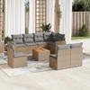 VidaXL Garden Lounge Set with Cushions 9 Pcs, Patio Sofas, Furniture Set, Outdoor Terrace Furniture, Beige 3224162