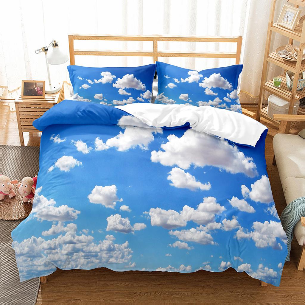 White Cloud Duvet Cover Collection Comforter Cover Twin Full King Size For Kids Teens Adults Bedroom Decor Bedding Collection With Pillowcase