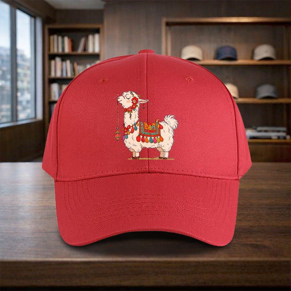 Unisex Alpaca Print Baseball Cap with Buckle Closure Adjustable Lightweight Hat for Parties Birthdays Graduation Events