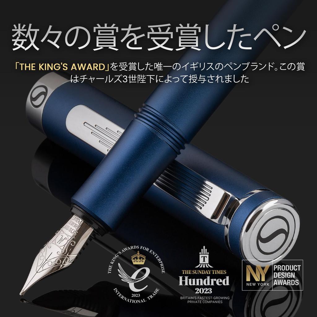 Scriveiner Luxury EDC перьевая ручка Nice Matte Blue Pocket Chrome Schmidt Лучший пишущий инструмент в подарок для мужчин Nice Office Designer Pen (Тонкая точка),