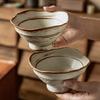 Гончарная маленькая миска, Керамическая миска, Миска для риса, Специальная миска на высокой ножке, Бытовая миска для риса, Миска для закусок, Ретро посуда
