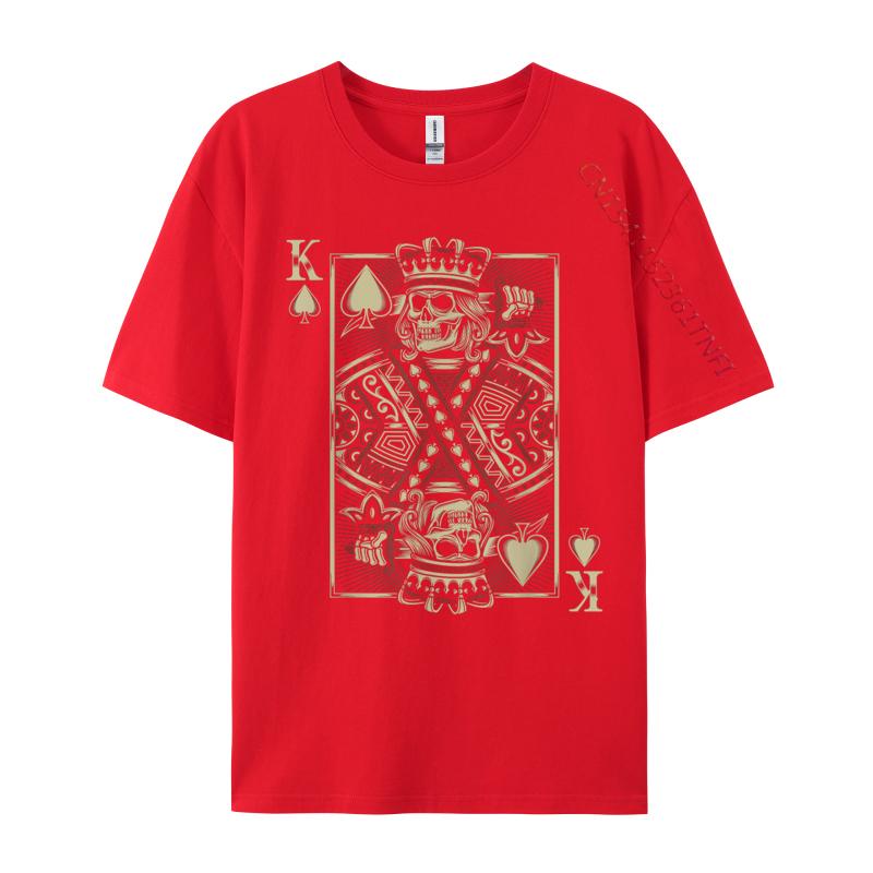 King Of Spades Skull Unisex Poker Card Game Grunge Biker Cards Funny Pure Cotton Tshirts For Unisex Normal Tops Shirts