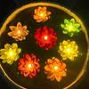 6PCS LED Multicolor Lotus Sensor Night Lamp Floating WaterGlow Flower Lamps Garden Fish Tank Decor Festive Wishing Lotus Light