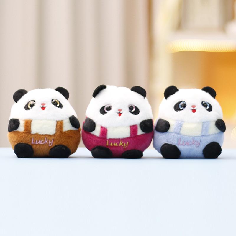 Panda Keychain Fat Cute Cartoon Girl Backpack Decoration Hanging Plush Doll Gift