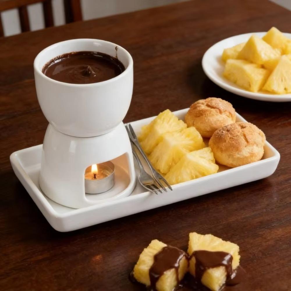 Ceramic Chocolate Melting Mug Glazed Surface Tea Light Candle Butter Warmer Leisure Time