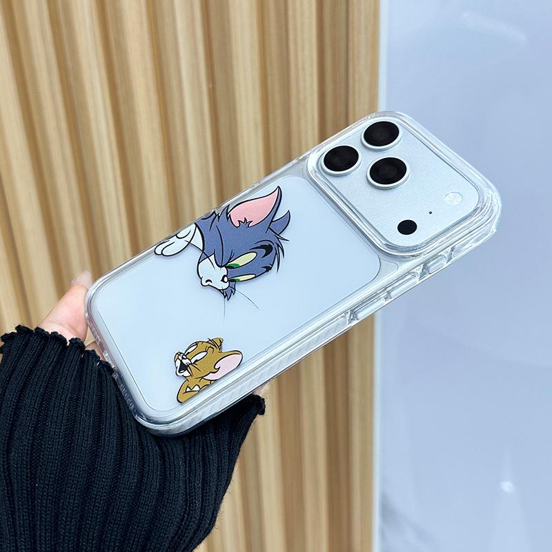 Креативный прозрачный чехол с мультяшным котом для iPhone 16 Pro Max и Apple 17 Pro